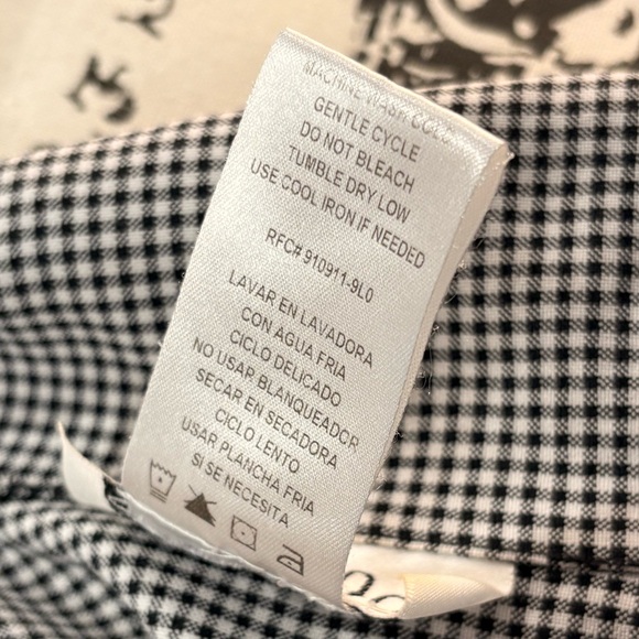 Lisa Jo Women's Sleeveless Top 11/12 Black White Check Button-Up Fitted Blouse - Picture 8 of 8